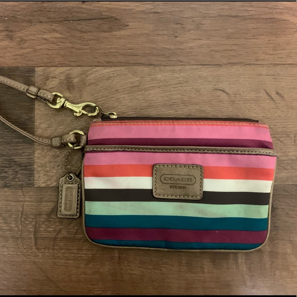 Rainbow small coach wristlet